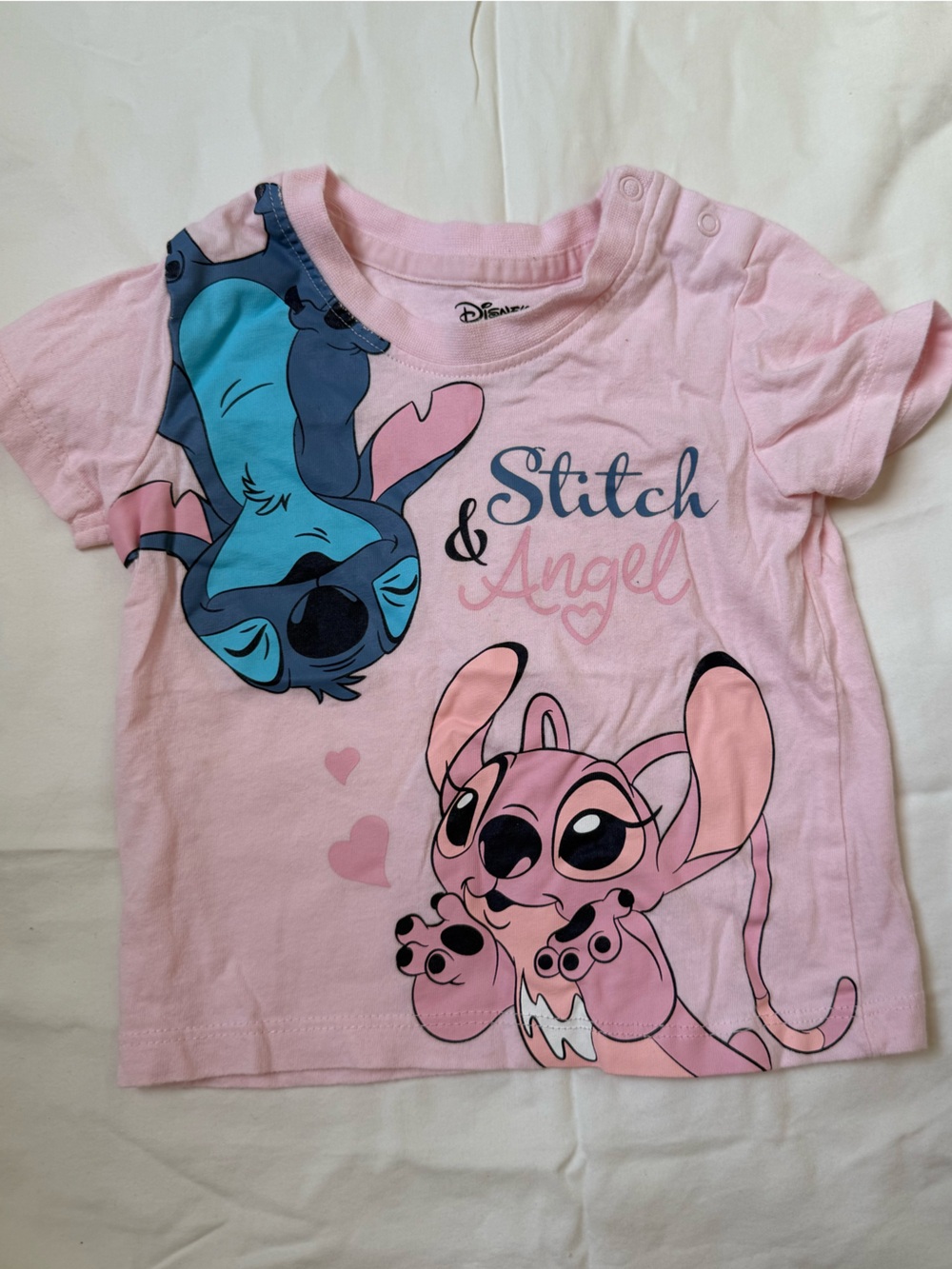 Disney Pink Stitch & Angel Short Sleeve Tee